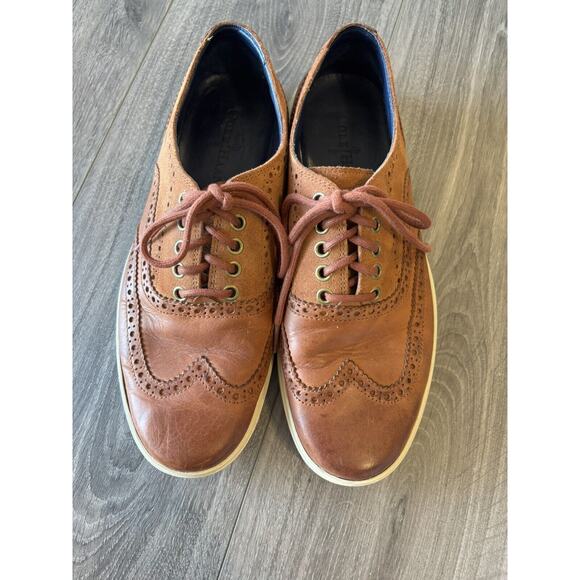 Cole Haan Cognac Leather Suade Wing Tip Lace‎ Up Oxford Sneakers Shoes Size 9.5 main image 9